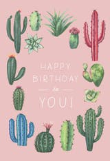 Cactus Birthday - Tarjeta De Cumpleaños